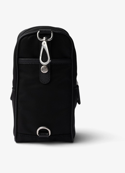 Prada Re-Nylon crossbodytas met leren details - achterkant zwart