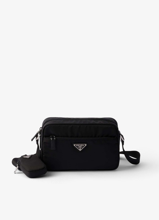 Prada Re-Nylon crossbodytas met logo - voorkant 10 zwart