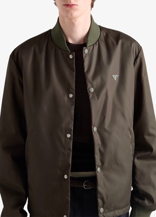 Prada Re-Nylon gewatteerd bomberjack met steekzakken