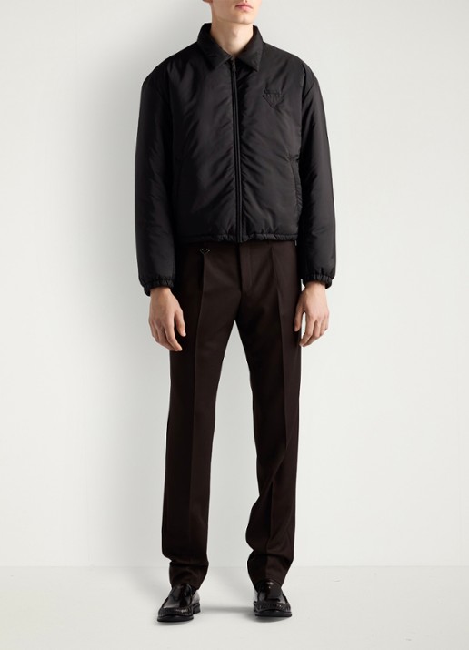 Prada Re-Nylon gewatteerd jack met steekzakken - voorkant 6 zwart