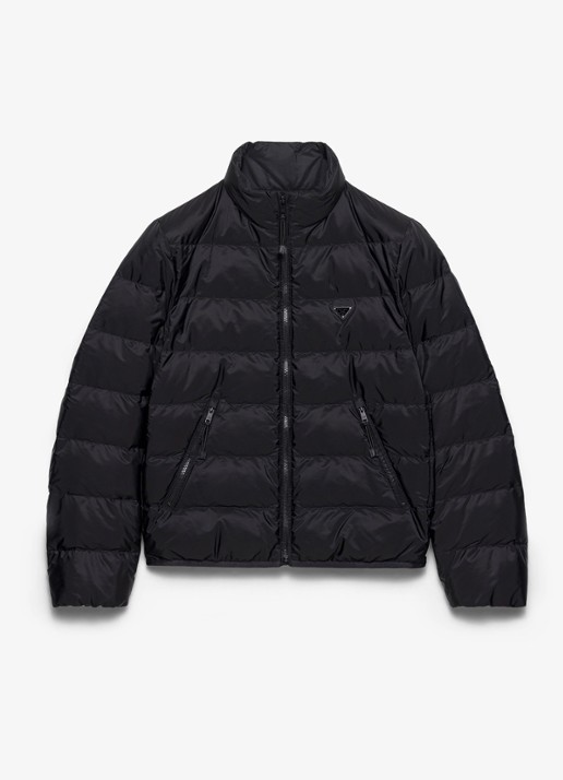 Prada Re-Nylon gewatteerd jack  - voorkant 3 zwart
