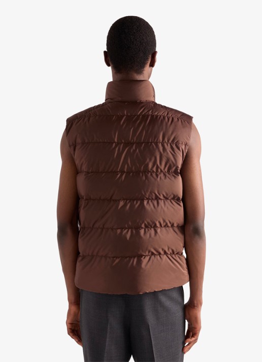 Prada Re-Nylon gewatteerde bodywarmer met donsvulling - achterkant 4 bruin