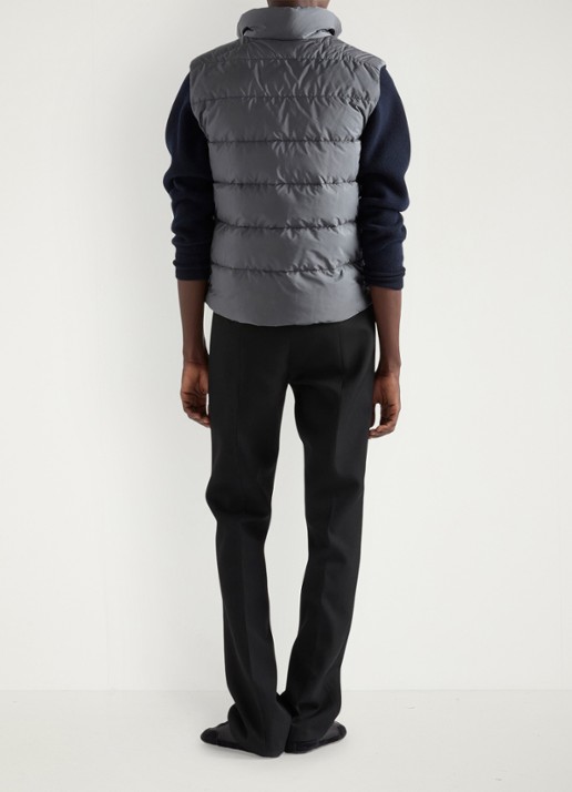 Prada Re-Nylon gewatteerde bodywarmer met donsvulling - achterkant 5 grijs