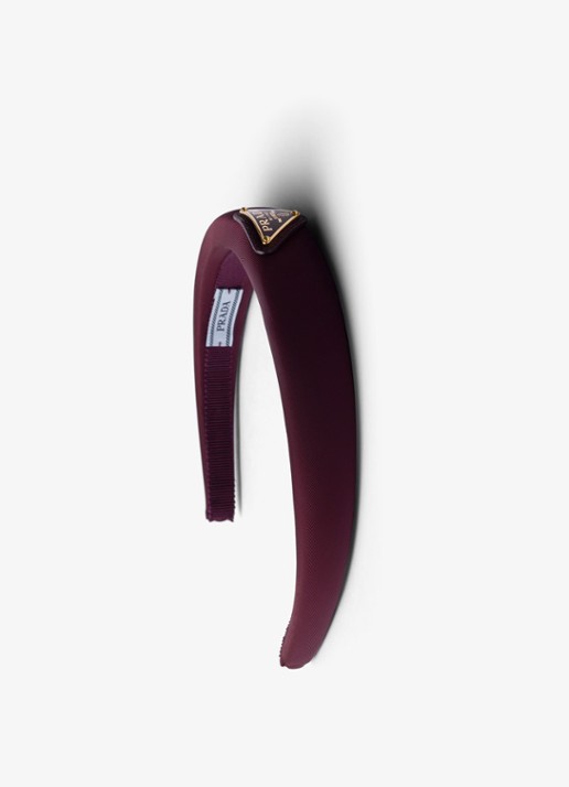 Prada Re-Nylon haarband met logo - detail 2 bordeauxrood