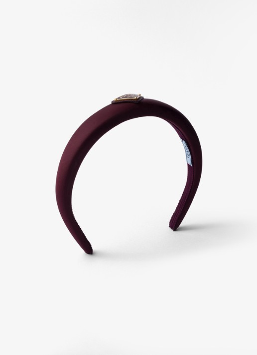 Prada Re-Nylon haarband met logo - voorkant bordeauxrood