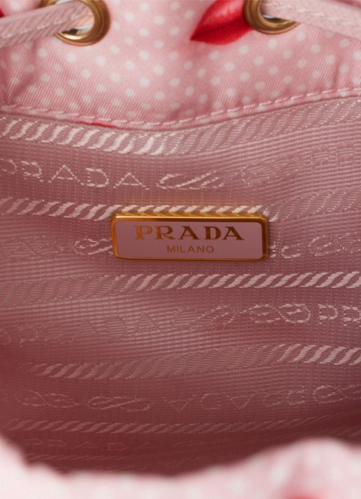 Prada Re-Nylon handtas met leren details - detail 4 roze