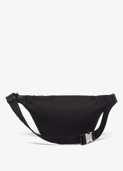 Prada Re-Nylon heuptas met leren details - achterkant 7 zwart