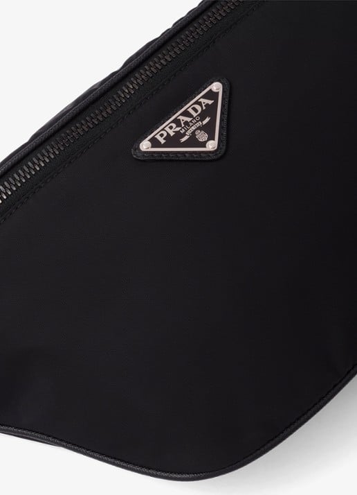 Prada Re-Nylon heuptas met leren details - detail 5 zwart