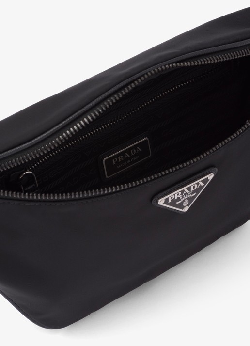 Prada Re-Nylon heuptas met leren details - detail 6 zwart
