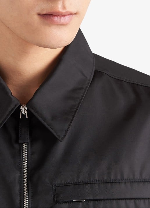 Prada Re-Nylon jack met borst- en steekzakken - detail 5 zwart