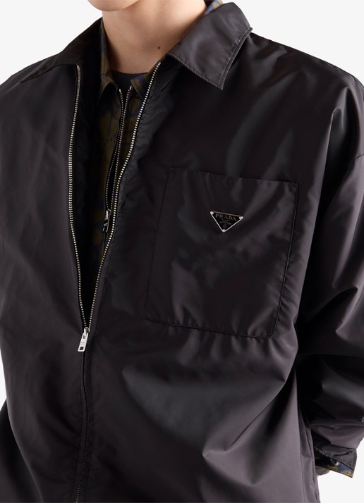 Prada Re-Nylon jack met borstzak - detail 6 zwart
