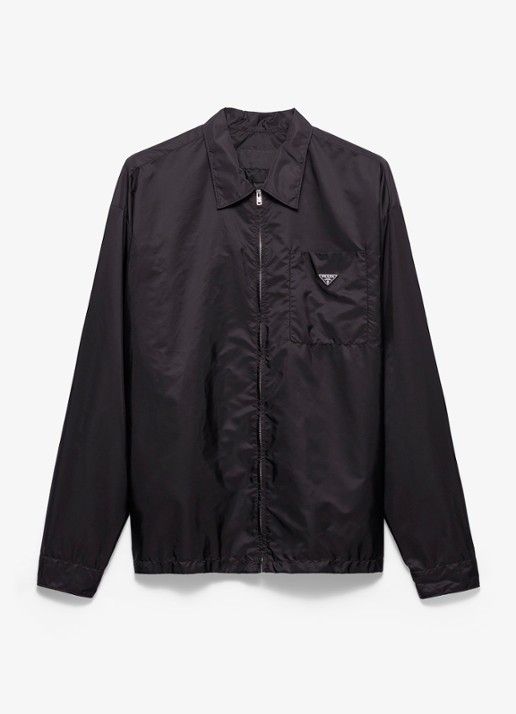 Prada Re-Nylon jack met borstzak - voorkant 2 zwart