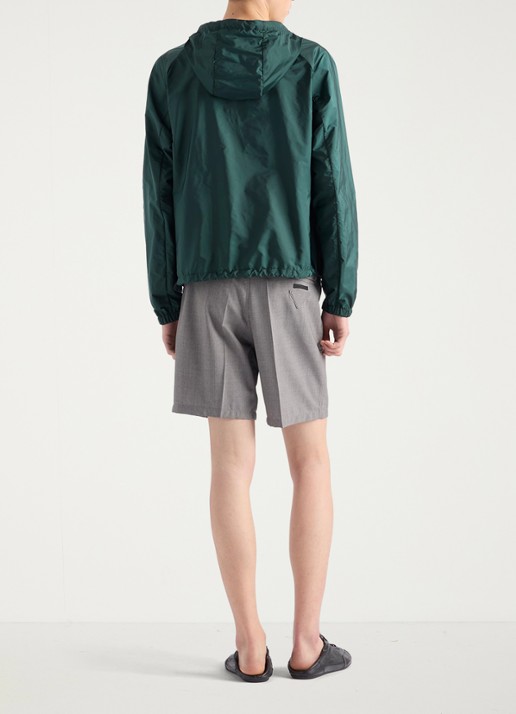 Prada Re-Nylon jack met capuchon en steekzakken - achterkant 6 donkergroen
