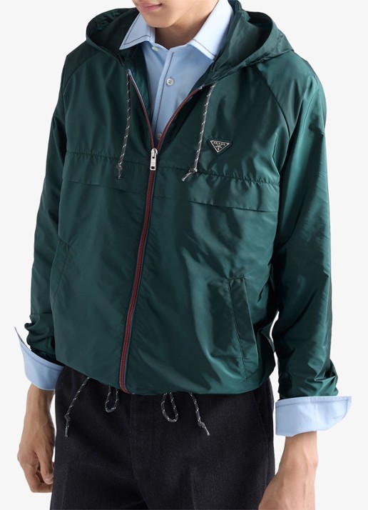 Prada Re-Nylon jack met capuchon en steekzakken