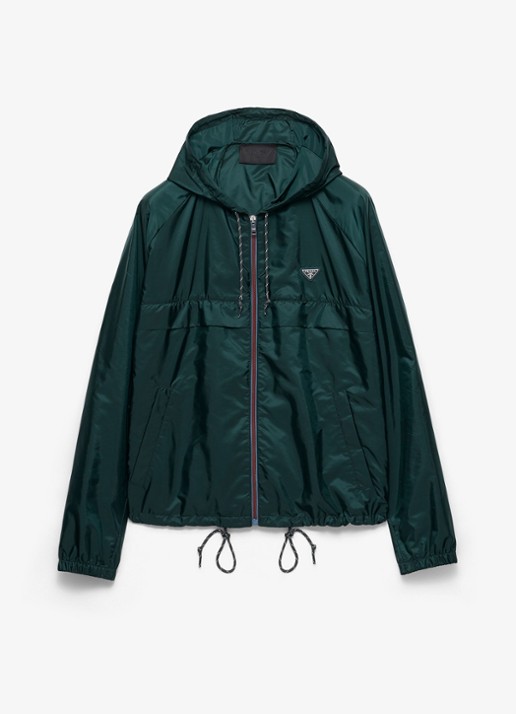 Prada Re-Nylon jack met capuchon en steekzakken - voorkant 4 groen