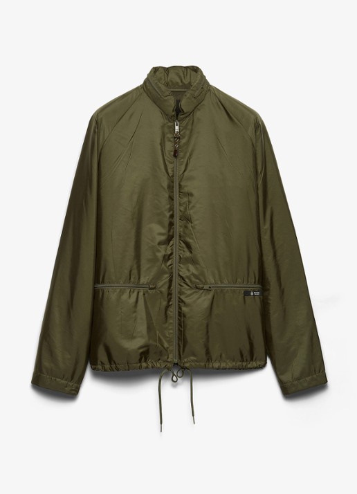 Prada Re-Nylon jack met opbergbare capuchon - voorkant legergroen
