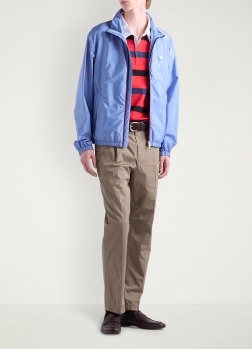Prada Re-Nylon jack met ritszakken - voorkant 4 lichtblauw