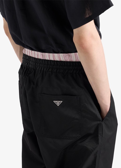Prada Re-Nylon loose fit broek met steekzakken - detail 3 zwart