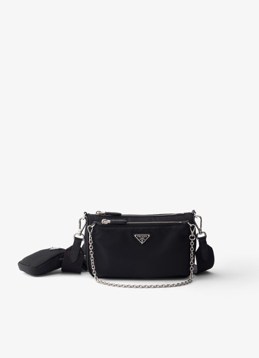Prada Re-Nylon Mini schoudertas met leren details