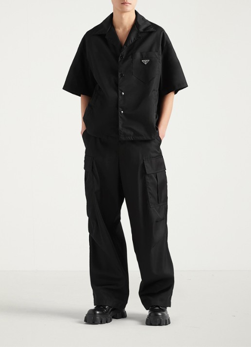 Prada Re-Nylon oversized fit overhemd met borstzak - detail 4 zwart