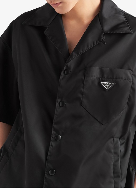 Prada Re-Nylon oversized fit overhemd met borstzak - detail 4 zwart
