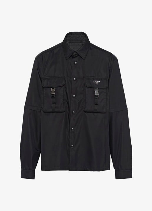 Prada Re-Nylon oversized fit overshirt met borstzakken