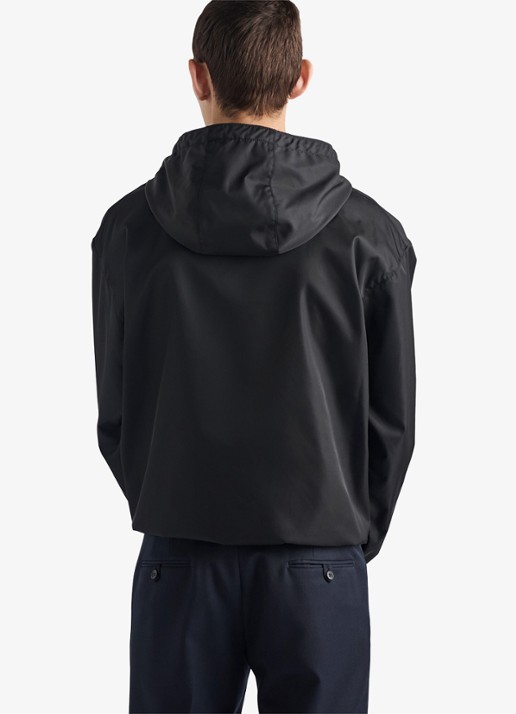 Prada Re-Nylon oversized jack met steekzakken - achterkant zwart