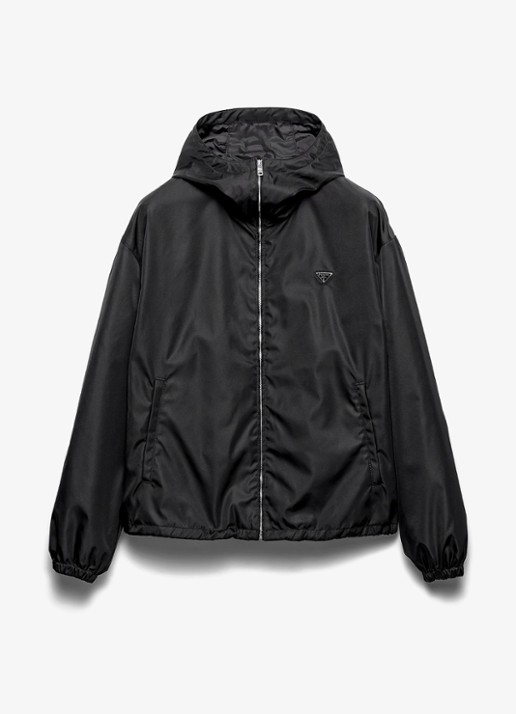 Prada Re-Nylon oversized jack met steekzakken - voorkant 5 zwart