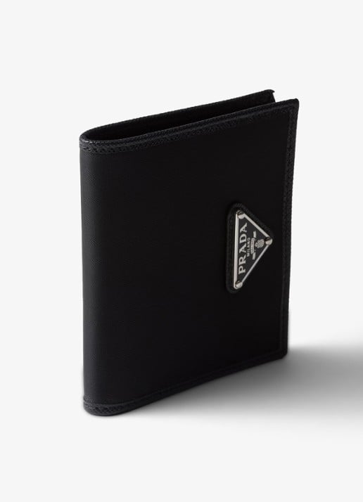 Prada Re-Nylon portemonnee met leren details - detail 4 zwart