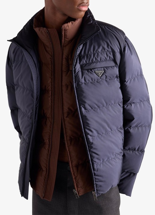 Prada Re-Nylon puffer jack met donsvulling
