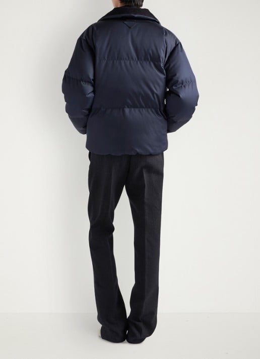 Prada Re-Nylon puffer jack met donsvulling - achterkant 3 blauw