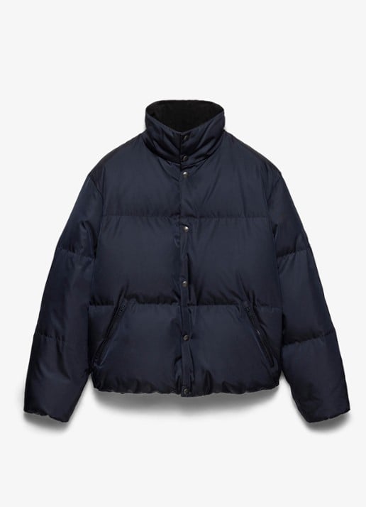 Prada Re-Nylon puffer jack met donsvulling - voorkant 4 blauw
