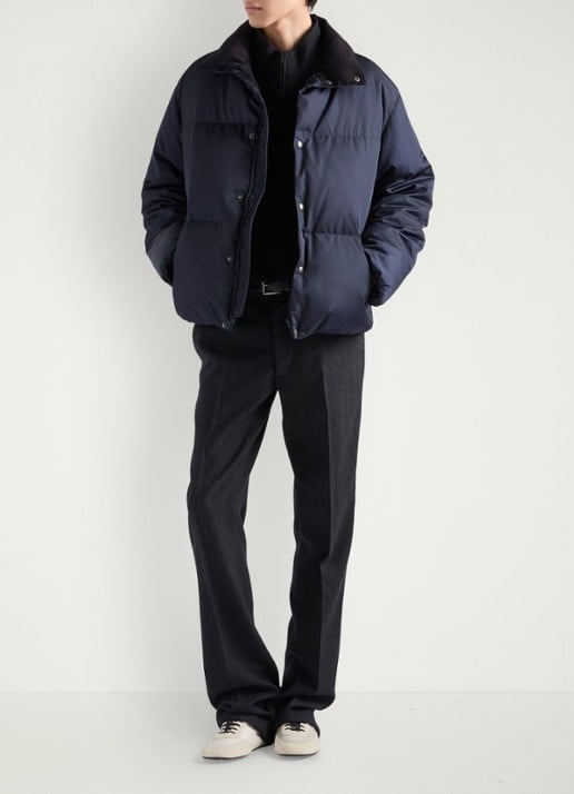 Prada Re-Nylon puffer jack met donsvulling - voorkant 5 blauw