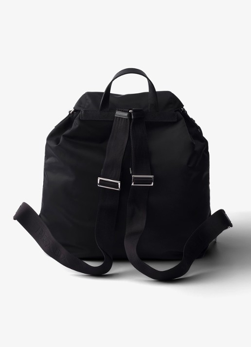 Prada Re-Nylon rugzak met leren details - achterkant 5 zwart