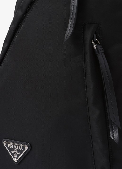 Prada Re-Nylon rugzak met leren details - detail 4 zwart