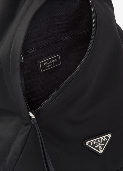 Prada Re-Nylon rugzak met leren details - detail 5 zwart