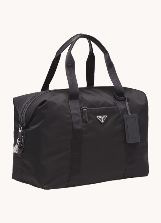 Prada Re-Nylon schoudertas met kalfsleren details - detail 3 zwart