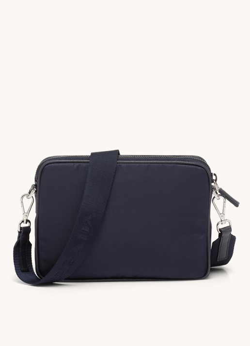 Prada Re-Nylon schoudertas met leren details - detail 4 blauw