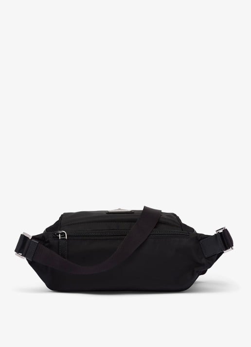 Prada Re-Nylon schoudertas met leren details - achterkant zwart