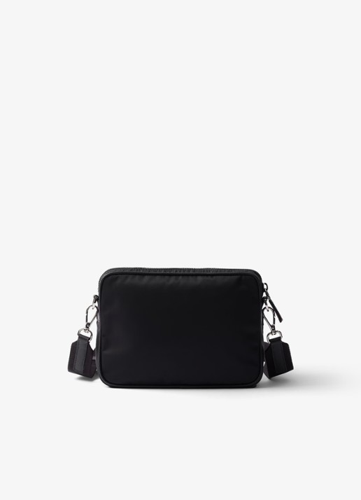 Prada Re-Nylon schoudertas met leren details - achterkant zwart