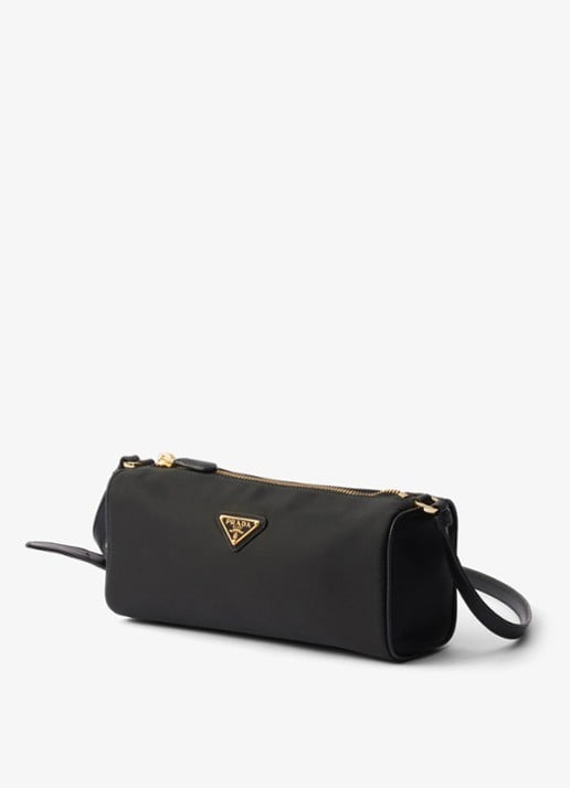 Prada Re-Nylon schoudertas met leren details - detail 2 zwart
