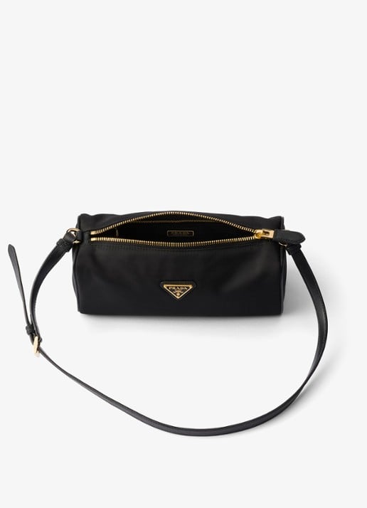 Prada Re-Nylon schoudertas met leren details - detail 3 zwart