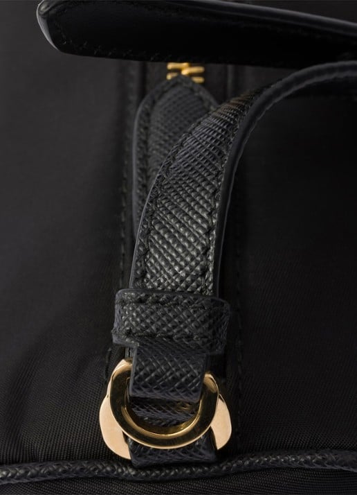 Prada Re-Nylon schoudertas met leren details - detail 4 zwart