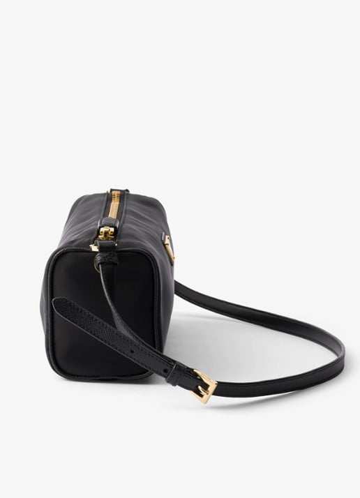 Prada Re-Nylon schoudertas met leren details - detail 5 zwart