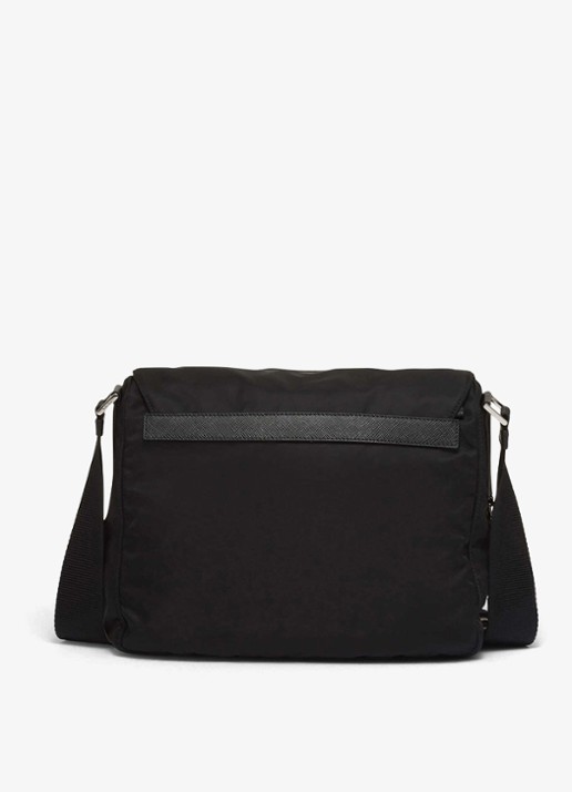 Prada Re-Nylon schoudertas met leren details - achterkant 5 zwart