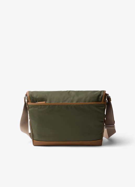 Prada Re-Nylon schoudertas met leren details - detail 3 legergroen