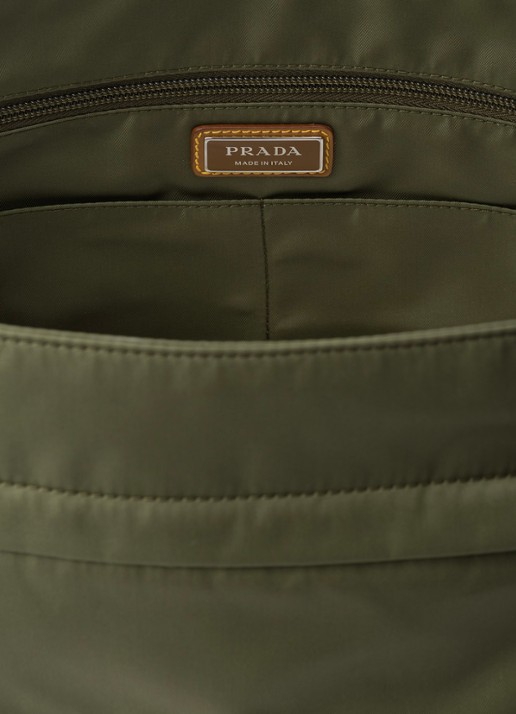 Prada Re-Nylon schoudertas met leren details - detail 4 legergroen