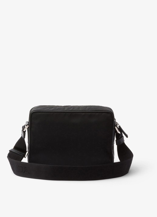 Prada Re-Nylon schoudertas met leren details - achterkant 4 zwart