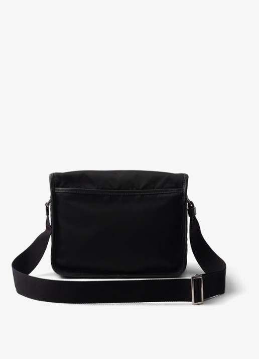 Prada Re-Nylon schoudertas met leren details - achterkant 5 zwart