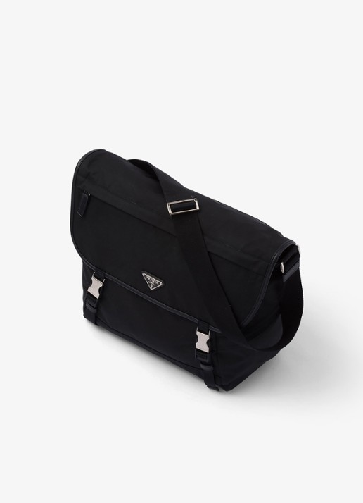Prada Re-Nylon schoudertas met leren details - detail 5 zwart